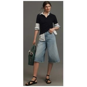 Anthropologie • Pilcro A-Line Denim Bermuda Shorts Culottes